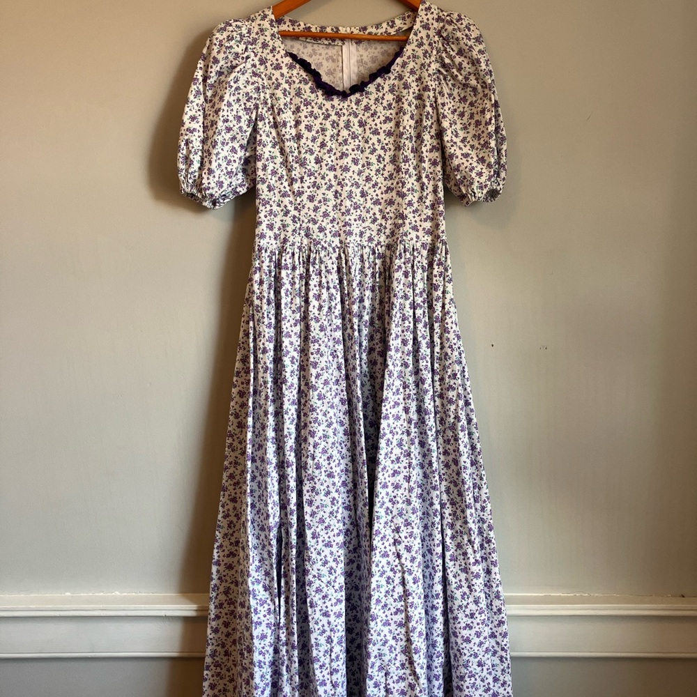 SOLD Elegant Purple Floral Maxi Dress